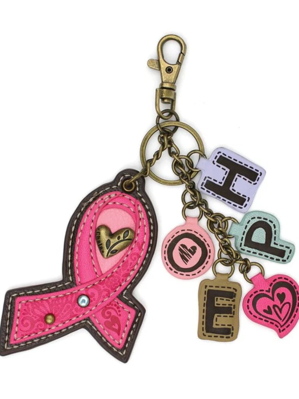 Chala Charming Charms Keychain - Pink Ribbon